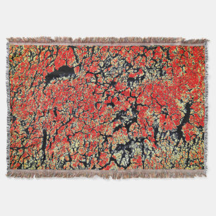 Red Black White Yellow Cracked Earth Throw Blanket