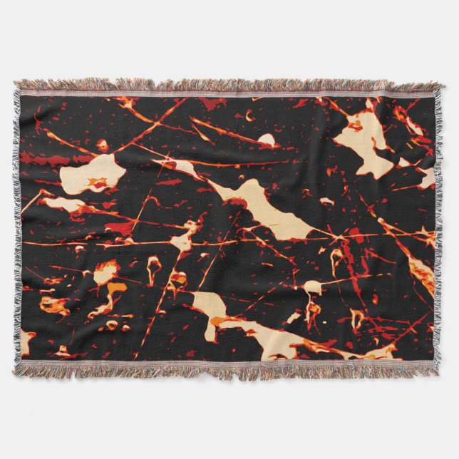 Red Black White Yellow Throw Blanket (Front)