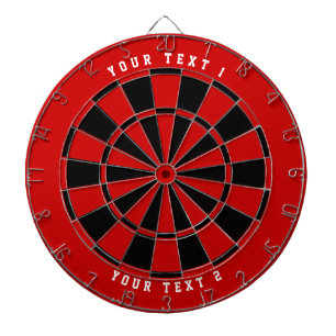 Red & Black   Wide-Spaced White Sports Font Dartboard