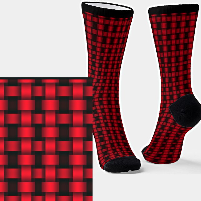 Red Black Woven Texture Socks (Creator Uploaded)