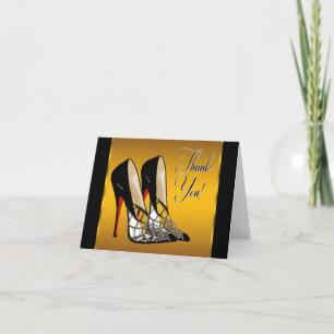 Red Black Yellow Gold High Heels Thank You