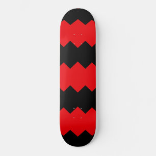Red & Black Zig Zag Stripe Skateboard