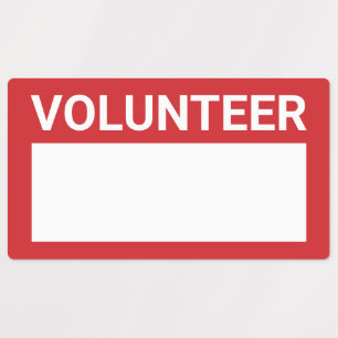Red Blank Volunteer Badge