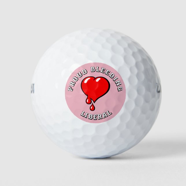 Red Bleeding Heart liberal Golf Balls (Front)
