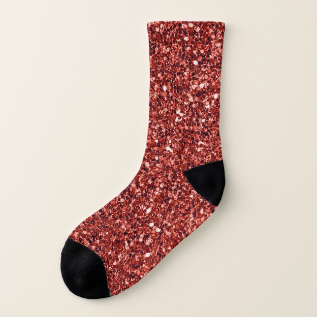 Red Bling, shiny and sparkling Socks (Left Outside)
