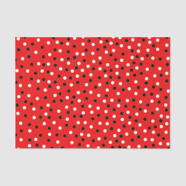 Red BLK & Wht 10" X 15" Tissue Paper (Front)