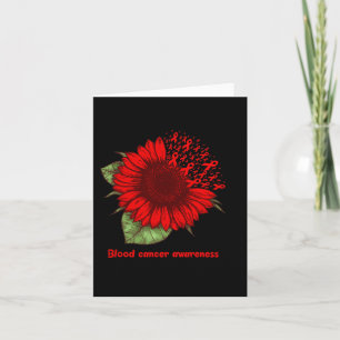 red blood cancer awareness sunflower gift warrior  card
