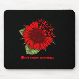 Red Blood Cancer Awareness Sunflower Gift Warrior Mouse Pad