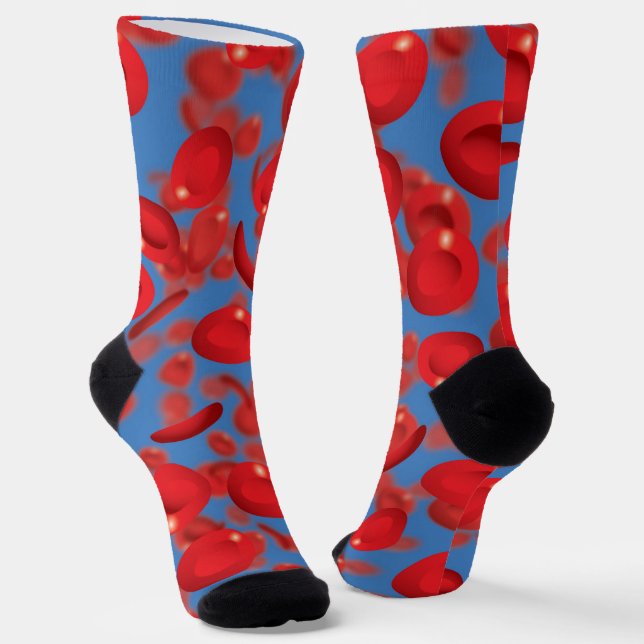 Red Blood Cells Cool Modern Socks (Angled)