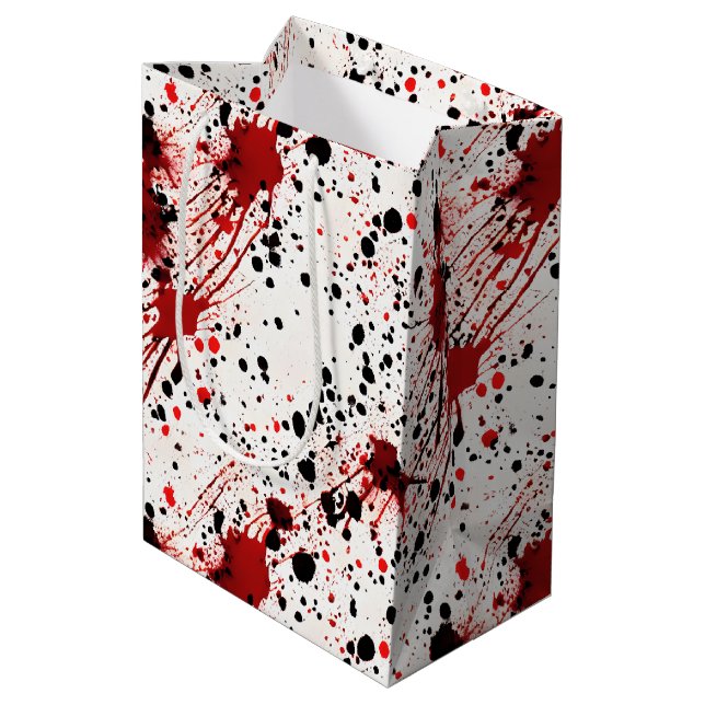 Red Blood Splatter Pattern  Medium Gift Bag (Back Angled)