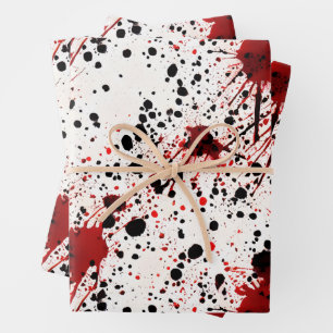 Red Blood Splatter Pattern  Wrapping Paper Sheet