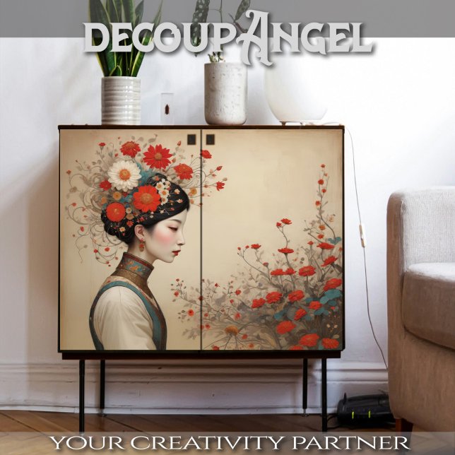 Red Bloom Serenity - Decoupage - Tissue Paper (Creator Uploaded)