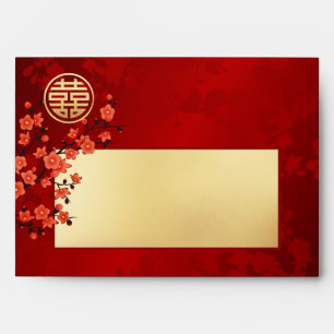 Red Blossom Chinese Wedding Gold Red Envelope