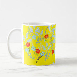 Red Blossom + Leaves Yellow  Coffee Mug