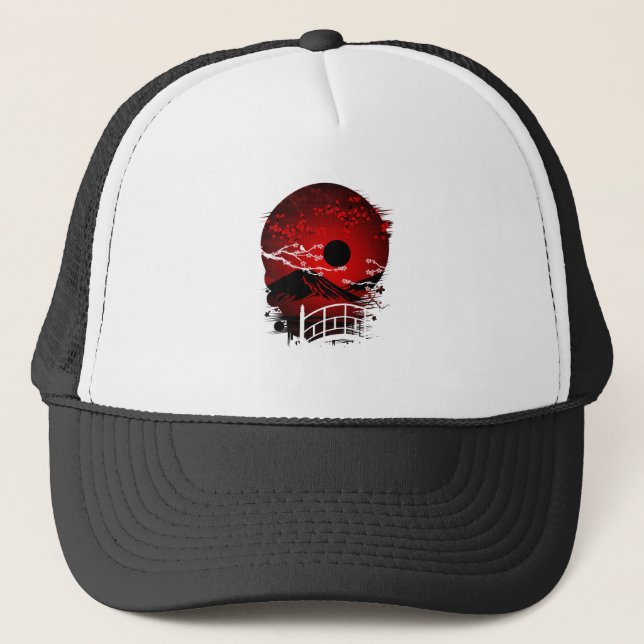 Red Blossom Trucker Hat (Front)