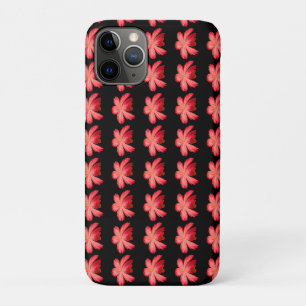 Red Blossom Watercolor Floral Pattern on Black Case-Mate iPhone Case