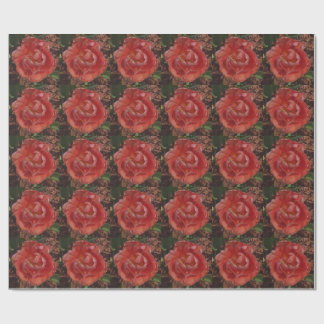 red blossom wrapping paper