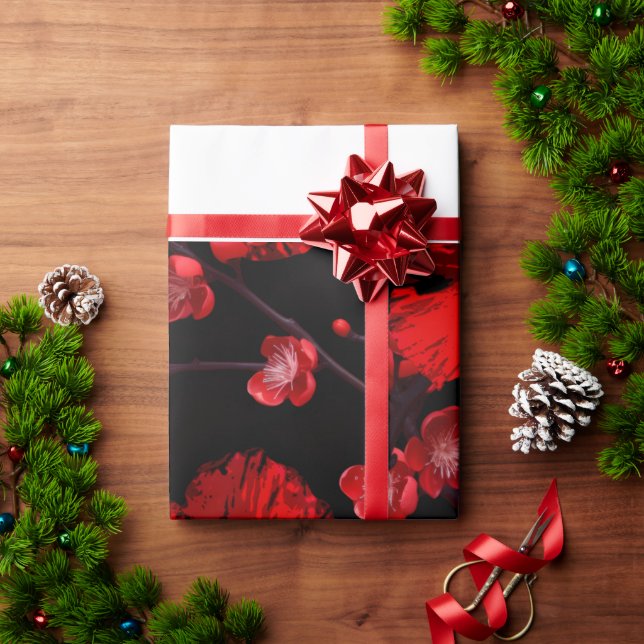 red blossom wrapping paper (Holiday Gift)