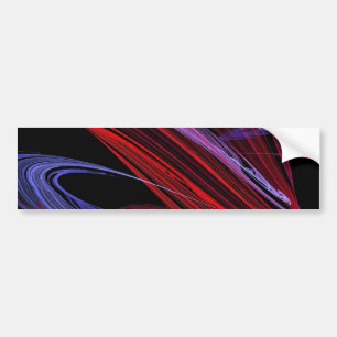 Red Blu Abstract Fractal Background Bumper Sticker