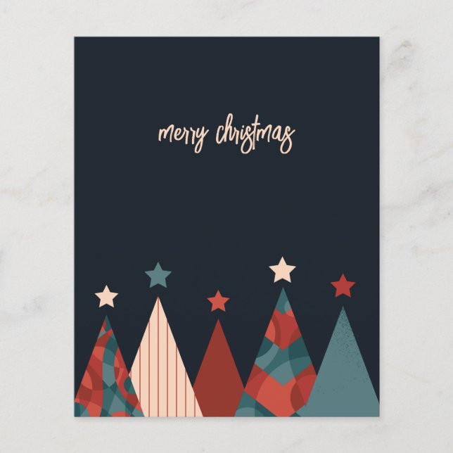 Red blue abstract christmas tree seasonal flyer (Front)