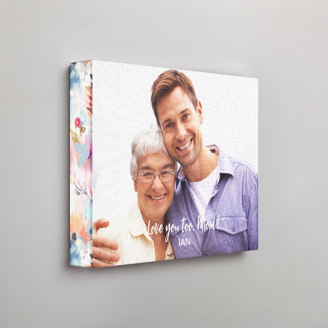 Red Blue Abstract Floral Pattern Edge Photo Canvas Print (Creator Uploaded)