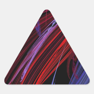 Red Blue Abstract Fractal Triangle Sticker