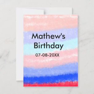 Red blue American boy birthday add name date  Postcard