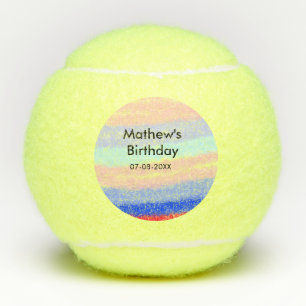 Red blue American boy birthday add name date Tennis Balls