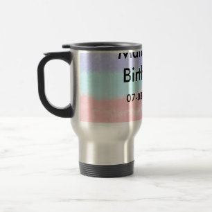 Red blue American boy birthday add name date Travel Mug