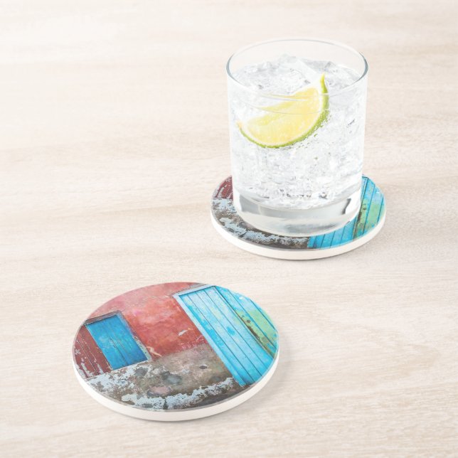 Red, blue and grey wall, door and window coaster (Side)