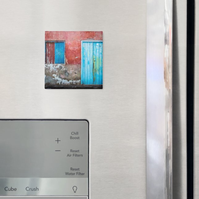 Red, blue and grey wall, door and window magnet (In Situ (Fridge))