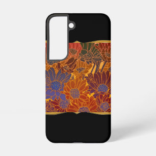 Red Blue And Orange Flowers  Samsung Galaxy Case
