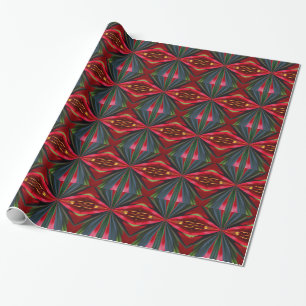 Red Blue And Pink Abstract Pattern Wrapping Paper