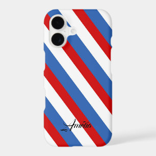 Red Blue and White Stripes Monogram