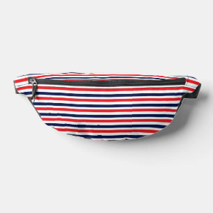 Red, blue and white stripes pattern bum bags