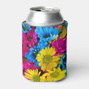 red,blue and yellow daisies beverage cooler