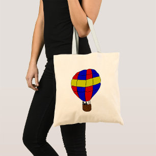 Red Blue and Yellow Hot Air Balloon Tote Bag