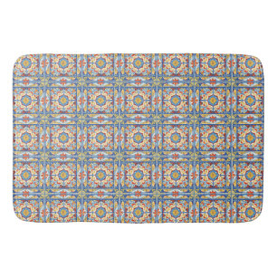 Red, Blue and Yellow Tiles Bath Mat