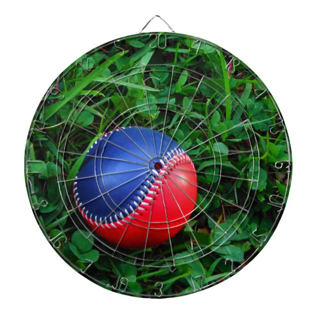 Red & Blue Baseball with White Stitching Dartboard (Front)
