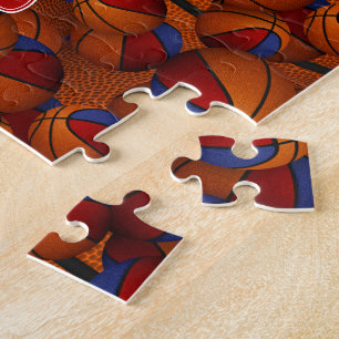 red blue basketball girls boys team colours jigsaw puzzle