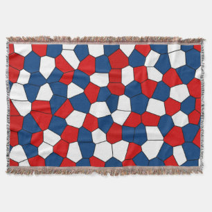 Red Blue Black Abstract Pattern Throw Blanket