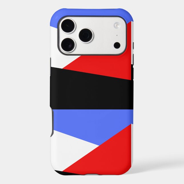 Red Blue Black Modern Geometric Abstract Art (Back)