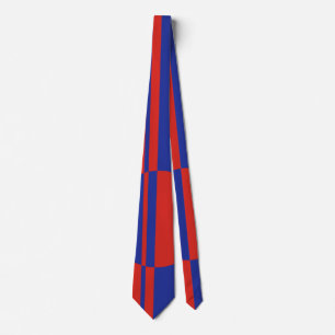 Red, blue bold circle stripes positive negative tie