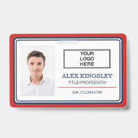 Red Blue Border Name Title Logo Photo ID