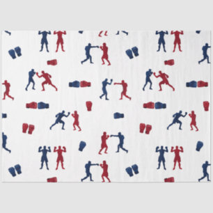 Red & Blue Boxing Gloves Boxer Pattern Tissue Paper