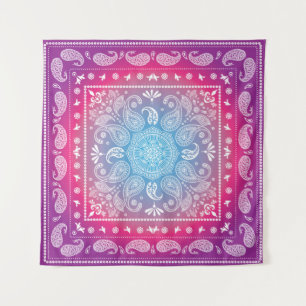 Red Blue Burst Tapestry Square (57" x %7")