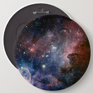Red & Blue Carina Nebula Hubble Telescope 6 Cm Round Badge