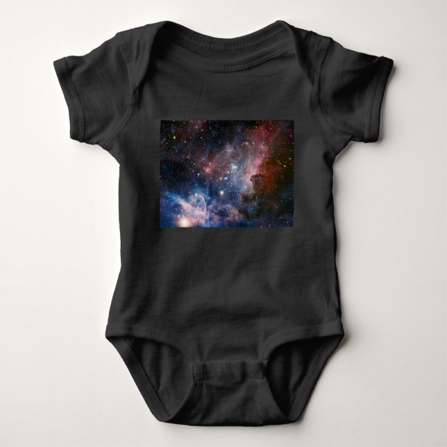 Red & Blue Carina Nebula Hubble Telescope Baby Bodysuit (Front)