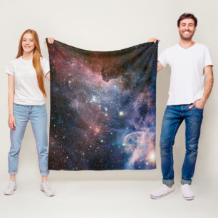 Red & Blue Carina Nebula Hubble Telescope Fleece Blanket