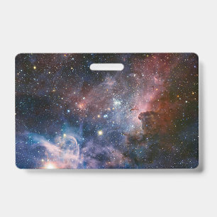 Red & Blue Carina Nebula Hubble Telescope ID Badge